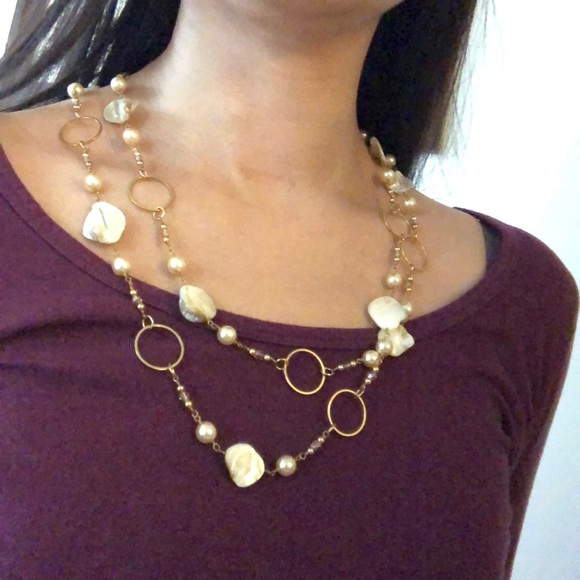 NEW Statement Sea Shell & Pearl necklace/earrings - Picture 8 of 8